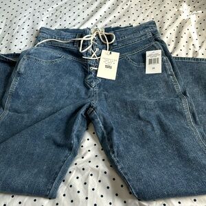 BNWT Jordache Crystal High Rise Lace Up Skinny Jeans